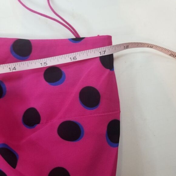 Derek Lam 10 Crosby Hot Pink Polka Dot One Shoulder Ruffled Party Taula Dress - Picture 10 of 11